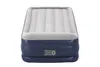 A blue and gray inflatable air mattress with a built-in pump is shown against a white background. Náhled obrázku produktu