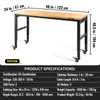 Banco da lavoro VEVOR, regolabile in altezza, 122 cm L x 61 Anteprima dell’immagine prodotto 7