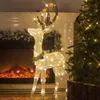 LED-Weihnachtsrentier 1,2 m, weiß-gold, warmweiß, Innen/Außen Anteprima dell’immagine prodotto