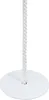 A white disc swing with a white rope hanging from it, isolated on a white background. Voir les images du produit