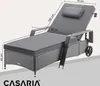Casaria® Chaise longue en polyrotin Gris Anthracite coussin Voir les images du produit 3