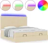 vidaXL Ottoman-Bett mit Matratzen & LEDs Creme 180x200 cm Produktbild-Vorschau 5