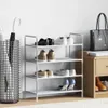 vidaXL Schuhregal mit 4 Böden Metall und Vliesstoff Silbern Produktbild-Vorschau 1