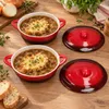 2x CROSSY Rot Kasserole oval mit Deckel 600ml Airfryer Produktbild-Vorschau 2