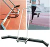A collage showing a tennis court sweeper and a person running on a track. Podgląd zdjęcia produktu