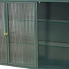 Wandschrank 90x20x70 cm Dunkelgruen 3-tueriger Glas + Produktbild-Vorschau 6
