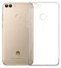 A gold Huawei smartphone is shown next to a transparent phone case. Produktbild-Vorschau