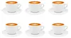 6 Cappuccino Kaffeetassen mit Untertassen weiß dickwandig Produktbild-Vorschau 1