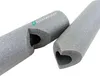 Two pieces of grey pipe insulation are shown against a white background. One piece is cut to reveal a heart-shaped interior. Produktbild-Vorschau