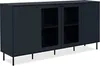 Buffet bas CARACAS,Reproduction bleu navy, 2 portes vitrées Voir les images du produit 1