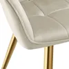 Chaise MARILYN aspect velours capitonné - crème/or, Lot de Voir les images du produit 9