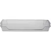 A clear, studio shot of a transparent plastic shelf or bin. Voir les images du produit