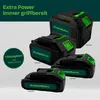 Several Hammersmith brand batteries of different capacities are displayed in a staggered arrangement against a light gray and white background. Text overlays highlight features and brand. Produktbild-Vorschau