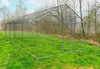 A large, metal-framed enclosure with mesh walls and roof, set up on a grassy field with trees in the background. Voir les images du produit