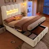 A bedroom scene with a bed, storage, and a window view. Produktbild-Vorschau