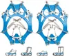 Two pairs of blue ice cleats are shown, with illustrations of different types of footwear below them. Anteprima dell’immagine prodotto