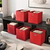 4 Stück Rot Faltbox 32 x 32 x 32 cm Aufbewahrungsbox Produktbild-Vorschau 2