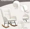 A cream-colored rocking chair with detailed close-ups highlighting its features. Anteprima dell’immagine prodotto
