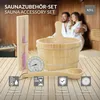 LuxeBath Sauna příslušenství sada z borového dřeva 4dílná Náhled obrázku produktu 2