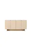 A light wood sideboard with four doors against a white background. Produktbild-Vorschau