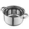 A clean, studio shot of a stainless steel cooking pot with two handles, isolated on a white background. Náhľad obrázku produktu