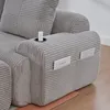 Modulares Cordsofa - 2-Sitzer mit 2 Hockern, Khaki-Hellgrau Produktbild-Vorschau 14