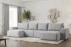Wohnlandschaft U-Form ESTELLE mit Schlaffunktion Stoff Produktbild-Vorschau 1