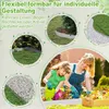 A collage of images showing garden edging being used in different garden settings, with a central image of a woman and child gardening. Produktbild-Vorschau