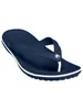 A single navy blue Crocs Crocband Flip sandal is shown against a white background. Produktbild-Vorschau