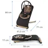 Two views of a baby bouncer with dimensions indicated. Produktbild-Vorschau