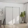 Schwebetürenschrank Kleiderschrank Schrank 160 cm Weiß/Weiß Produktbild-Vorschau 1