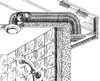 Diagram showing a ventilation system installed above a shower. Produktbild-Vorschau