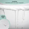 A close-up of a white fabric being tested for absorbency, with water dripping from it. Produktbild-Vorschau