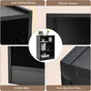 A collage of images showcasing the features of a black bookshelf. Náhled obrázku produktu