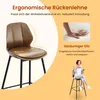 A marketing image showcasing a brown bar stool with a backrest, highlighting its ergonomic features and comfortable seat. Podgląd zdjęcia produktu