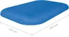 A blue pool cover with dimensions indicated. Produktbild-Vorschau
