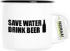 Huuraa Emaille Tasse Save Water Drink Beer Bierflasche Produktbild-Vorschau 1