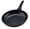A black frying pan with a speckled interior and a black handle, shown from a slightly elevated angle against a white background. Produktbild-Vorschau