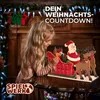 A young girl is looking at a Christmas advent calendar shaped like a sleigh with Santa and reindeer. Anteprima dell’immagine prodotto