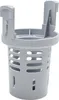 A gray plastic dishwasher filter basket is shown against a white background. Voir les images du produit