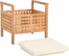 A wooden storage bench with a cream cushion is shown against a white background. Náhľad obrázku produktu