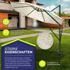 tillvex® Premium Alu Sonnenschirm 330 cm Beige + Abdeckung Produktbild-Vorschau 2