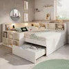 Bed 140x190, met opbergruimte, leeslamp, van hout, USB Productafbeelding-voorbeeld 10
