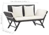 vidaXL Gartenbank mit Auflagen 176 cm Schwarz Poly Rattan Produktbild-Vorschau 7