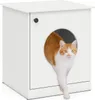 COSTWAY, armario para gatos, arenero con puerta y entrada Vista previa de la imagen del producto 1