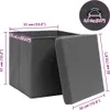 vidaXL Aufbewahrungsboxen Stoff Grau mit Deckeln 4er-Set Produktbild-Vorschau 5