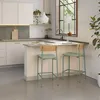 Zestaw 2 stołków materiałowych z metalowymi nogami, wys. 66 Podgląd zdjęcia produktu 2