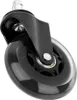 A close-up of a single black caster wheel with a silver metal stem. Náhled obrázku produktu