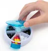 Tablettenbox 7 Tage klein tragbar für Unterwegs Rund Blau Produktbild-Vorschau 3