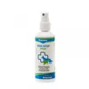 A white spray bottle with a blue and green label for dog repellent. Produktbild-Vorschau
